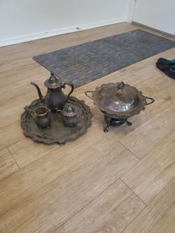 Vintage Wallace Silver Plated Tea And Hors D'oeuvre Set