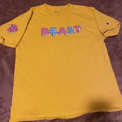 Rare Mr Beast Shirt , Color - Yellow ,size L 