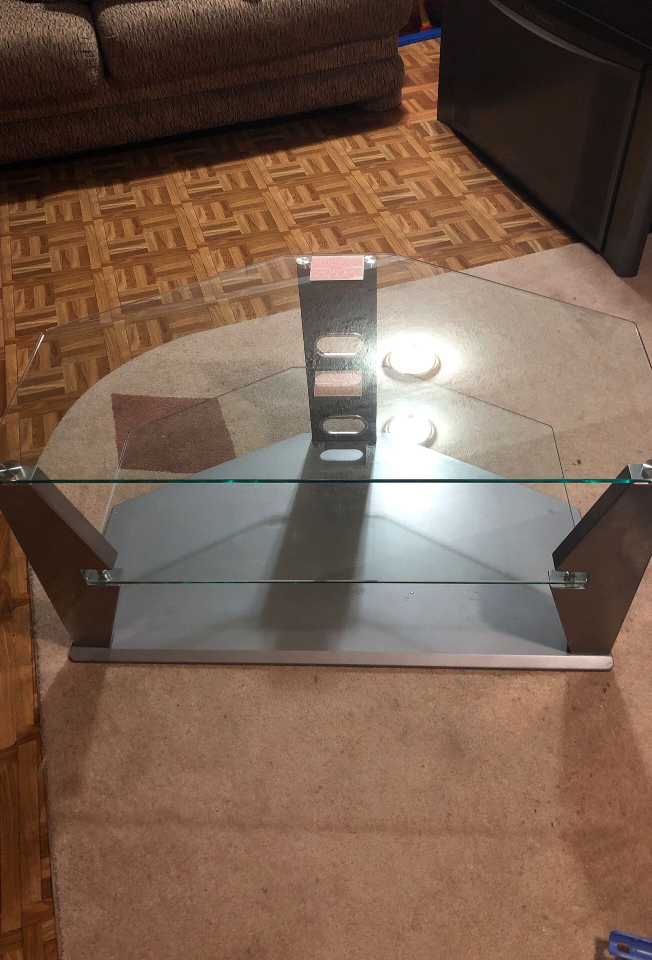 Two tier glass stand