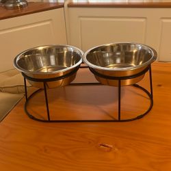 Large elevated dog food feeder