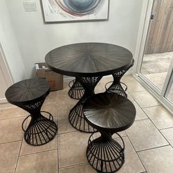 Wood & Wrought Iron Table