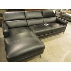 Hoffman Leather Power Reclining Sectional Couch