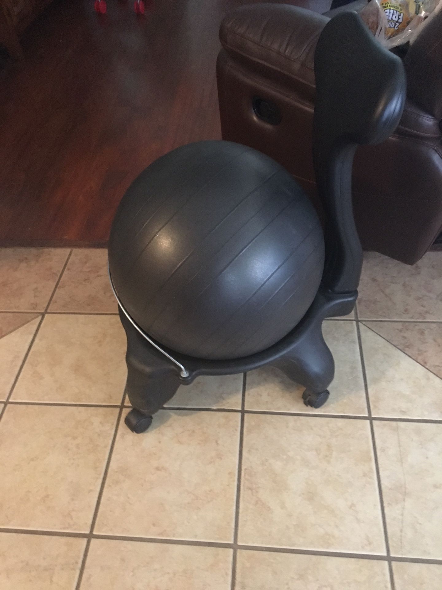 Computer chair with exercise ball
