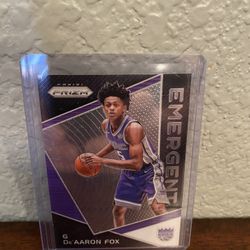 2017 De Aaron Fox Panini Prizm Emergent Rookie
