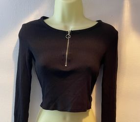 Forever 21 Black zipped Crop Top