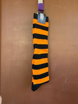 Sock House Co. Orange and Black Striped Socks