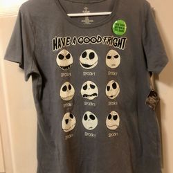 Nightmare Before Christmas Jack Skellington Glow In The Dark T Shirt XL Juniors