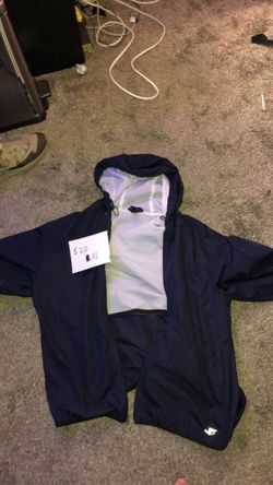 XL dark blue rain jacket