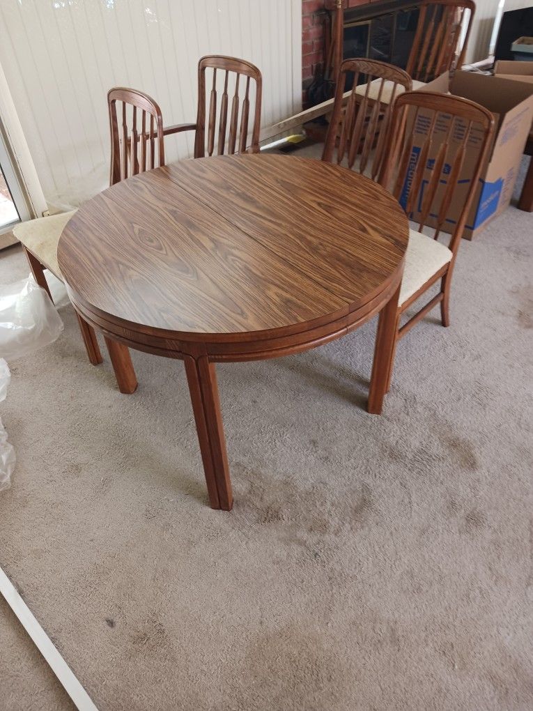 Free Piano, Sewing Machine, Dining Table And Chairs, And Small Rolling Cabinets.