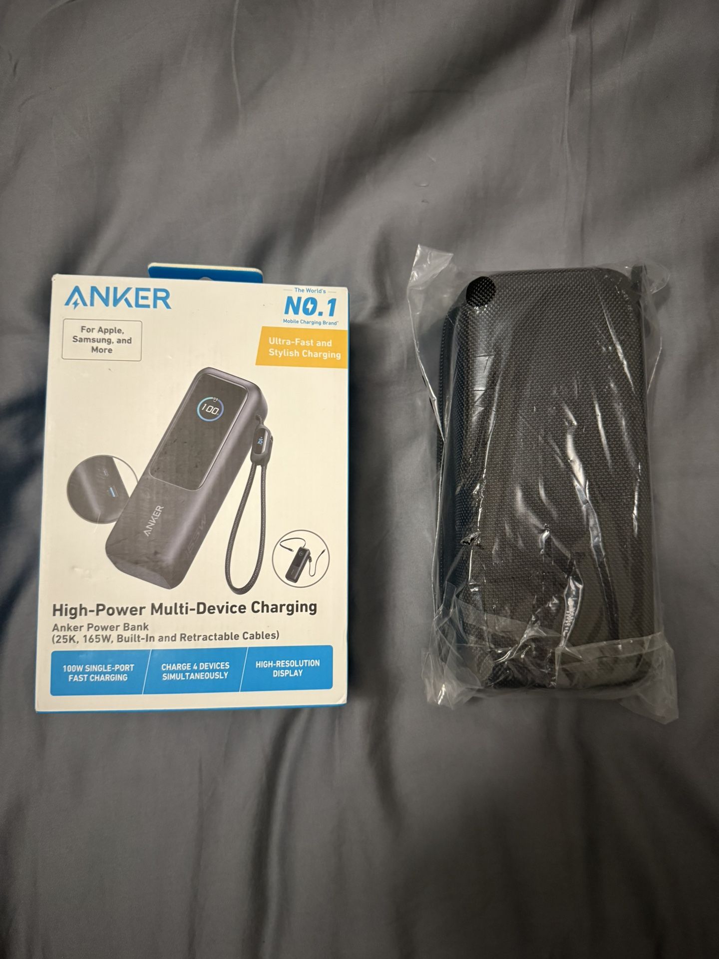BRAND NEW ANKER POWER BANK 25,000 mah Charger With New Case And 30W Anker Nano
