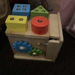 Kizfarm Wooden Montessori Baby Toys, 8-in-1 Wooden Play Kit