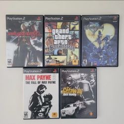 Tested Lot of 5 PS2 Playstation 2 Games San Andreas Kingdom Hearts Max Payne DMC