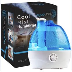 AquaOasis™ Cool Mist Humidifier {2.2L Water Tank} Quiet Ultrasonic Humidifiers for Bedroom & Large room - Adjustable -360° Rotation Nozzle, Auto-Shut 