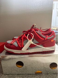 Nike dunk low off white university red