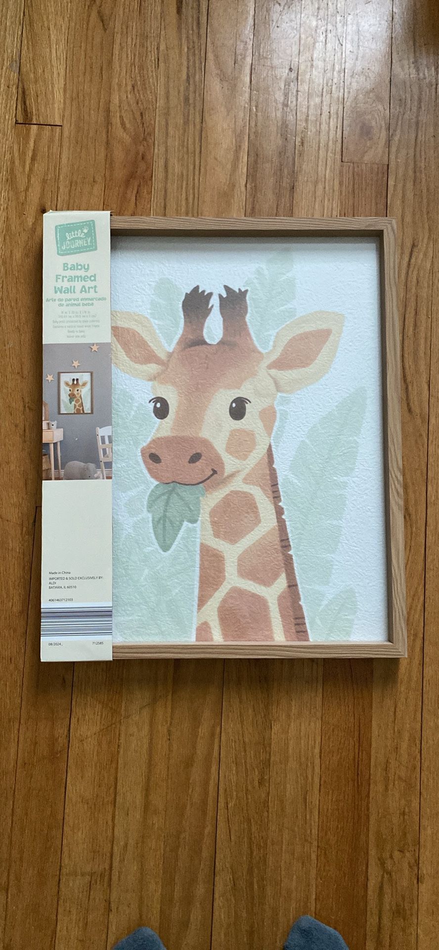 Baby room decor, Giraffe, Nursery, Framed, New