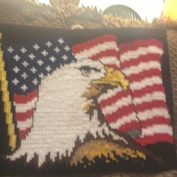 Handmade Eagle Flag Wall hanging 