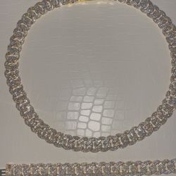 Diamond Cuban Chain & Bracelet Combo