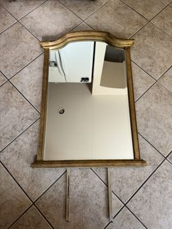 Large Antique Gold Leaf Mirror 48”x33”