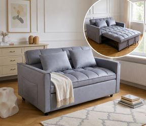 Brand New In Box，53.5”*69”Sofa bed with pillows，loveseat，sleeper.