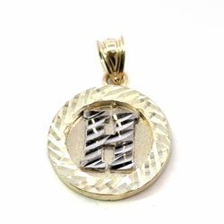 Men’s Woman’s 10k Yellow Gold Initial H Round Charm Pendant For Necklace GP3107788