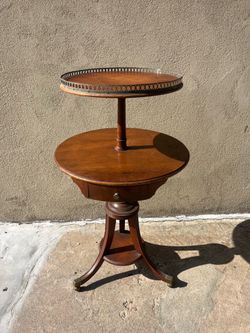 mahogany two-tier dumbwaiter