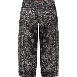 Supreme Black Bandana Denim Jeans Pants