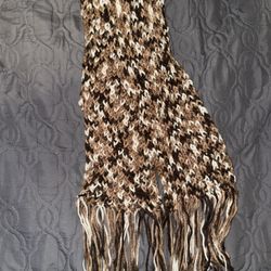 Home Made Crochet Scarf And Brown 