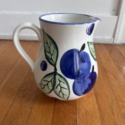 Water Pitcher With Flowers Ceramic 