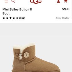 UGG Mini Bailey Button II Boot - Chestnut (10)