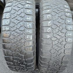 2 USED TIRES 265/75R16 KENDA  w/70% Thread  Both Installed and Balanced $140 ($70 each) 