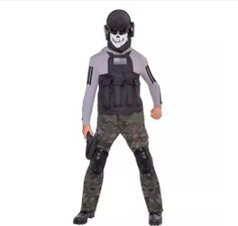 Spirit Halloween Skull Commando Costume & Accessories - Kids Military Tactical Soldier Costume