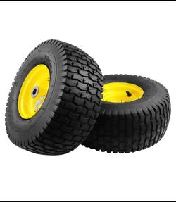 Set Of 2 - New Other Ying Li 4 Ply Tubeless 15x6.00-6 Front Lawn Mower Tires