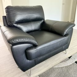 Black Leatherette Sofa