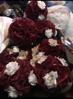 Burgundy custom Flower balls