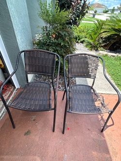 Outdoor Wicker Patio Chairs – Set of 2