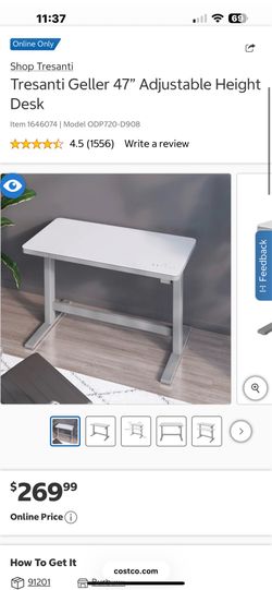 Tresanti Geller 47” Adjustable Height Desk