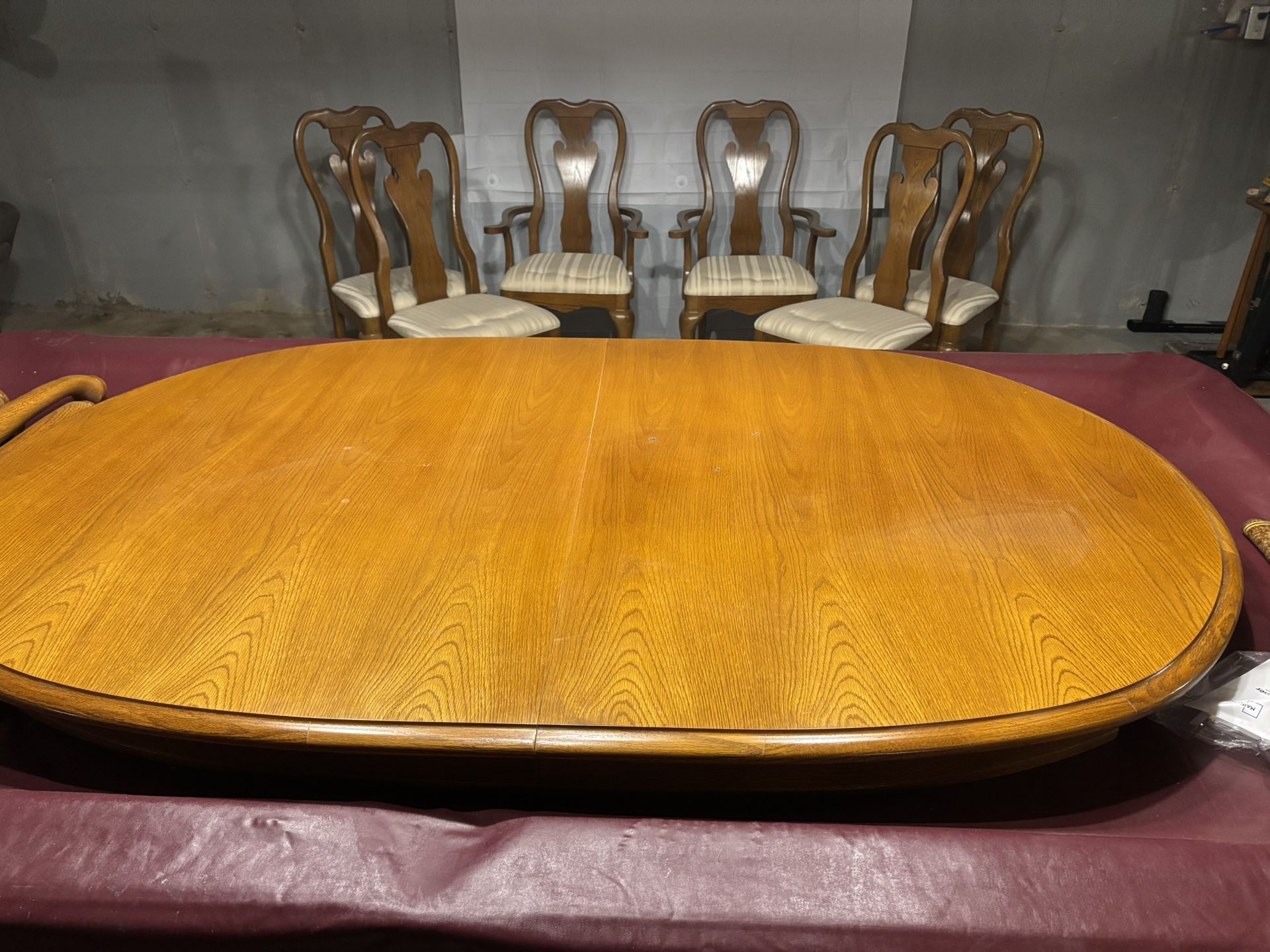 Solid wood, six piece dining room table set