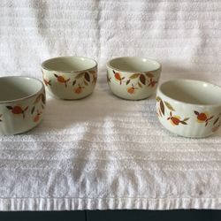 Collectible Dessert Cups - Autumn Leaf By Jewel Tea Company