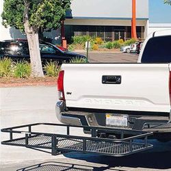 New In Box $125 Heavy-Duty Folding Cargo Rack Carrier 60x25” Fold Up Basket 2” Hitch Receiver 500 Lbs Max 