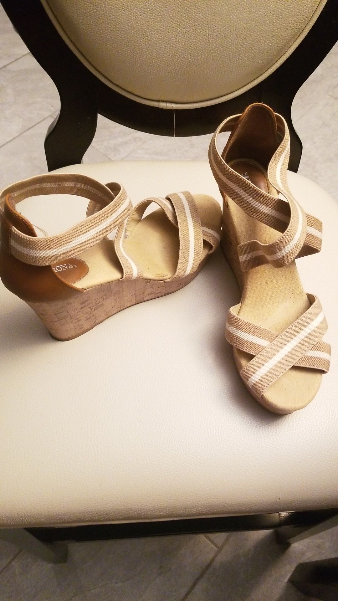Strappy wedge heel. Size 11
