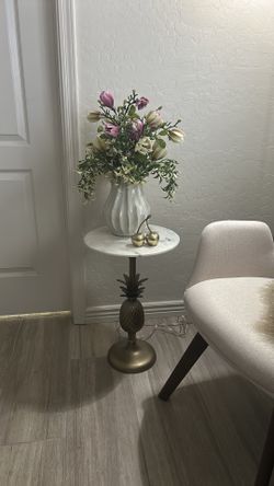 Marble brass pineapple side table