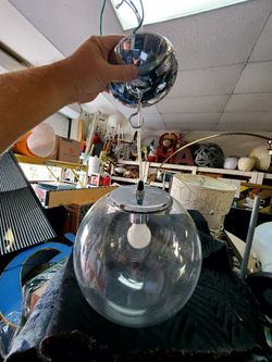 Vintage Round Glass Fixtures (3 Sold Together)