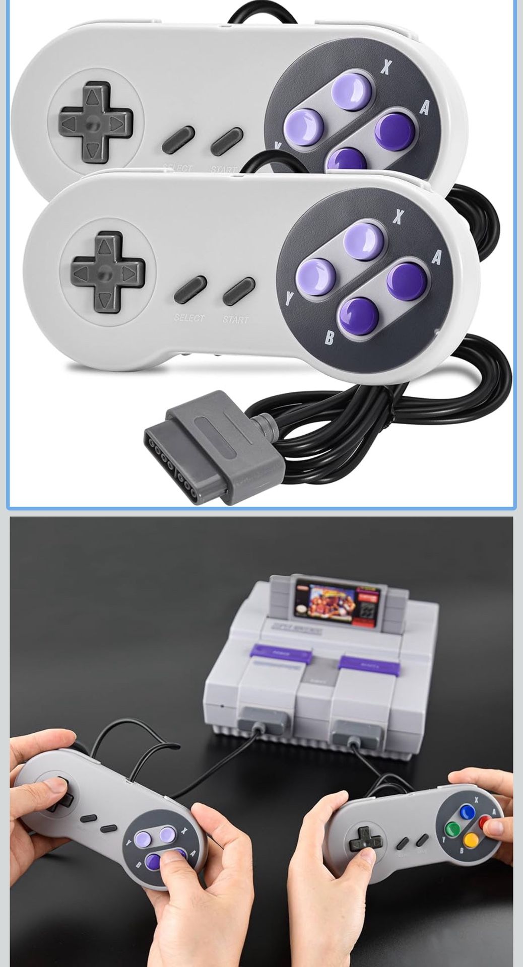 New 2pack Controller Super Nintendo SNES/SFC [Plug and Play