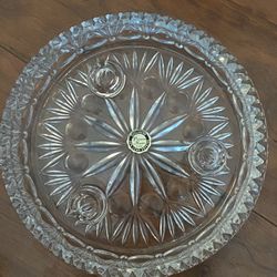 Princess House Full Lead Crystal 3 Lite Taper Candle Holder Or Ashtray 