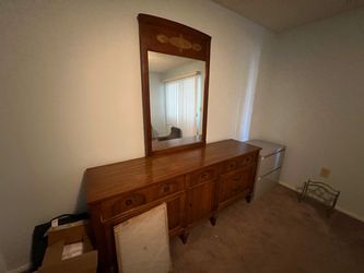 Wood Dresser with Mirror