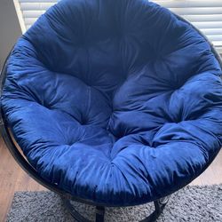 42-Inch Rattan Papasan Chair with Cushion