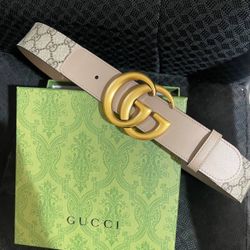 White Gold Brass Gucci Belt