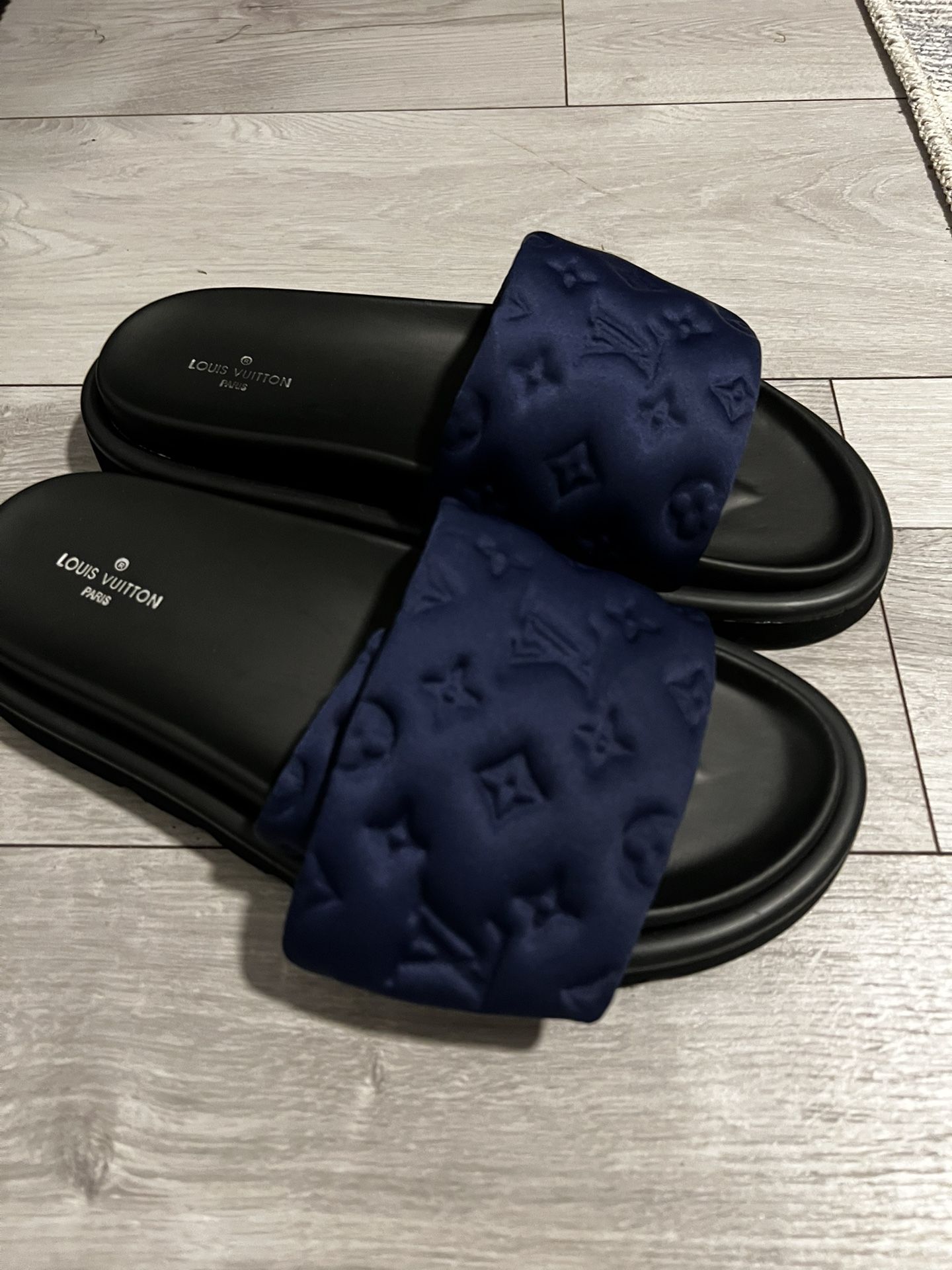 Navy Blue Louis Vuitton Women’s Slides