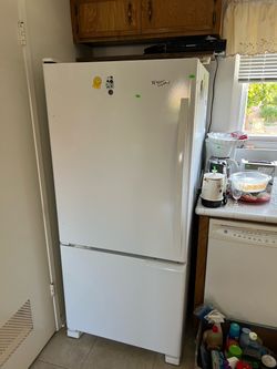 Whirlpool white fridge