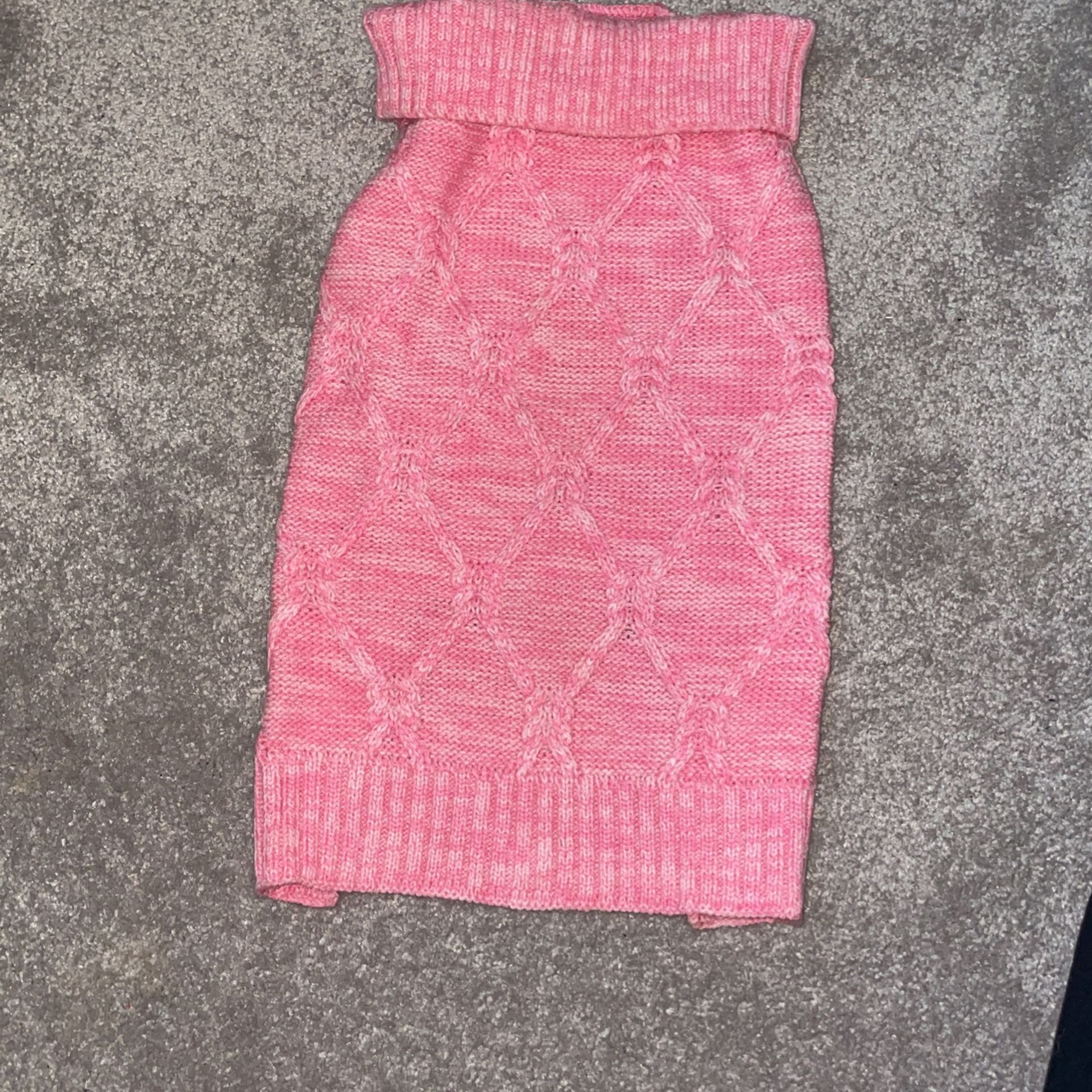 Large Pink Sweater Dress For Doggy